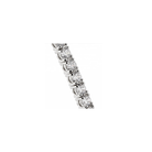 De estilo clásico la pulsera Dame o Riviere de plata de 1ª ley de 925 milésimas esta acabada en rodio para darle un brillo extra con una medida estándar de 17 cm circonitas blancas en talla redonda, es un perfecto fondo de armario.